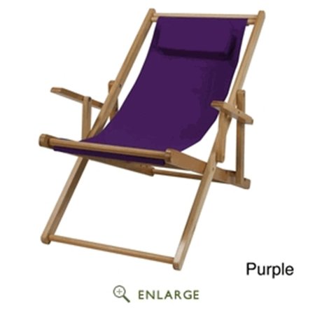 CASUAL HOME 114-00-011-41 Sling Chair, Natural Frame with Purple Canvas CA627305